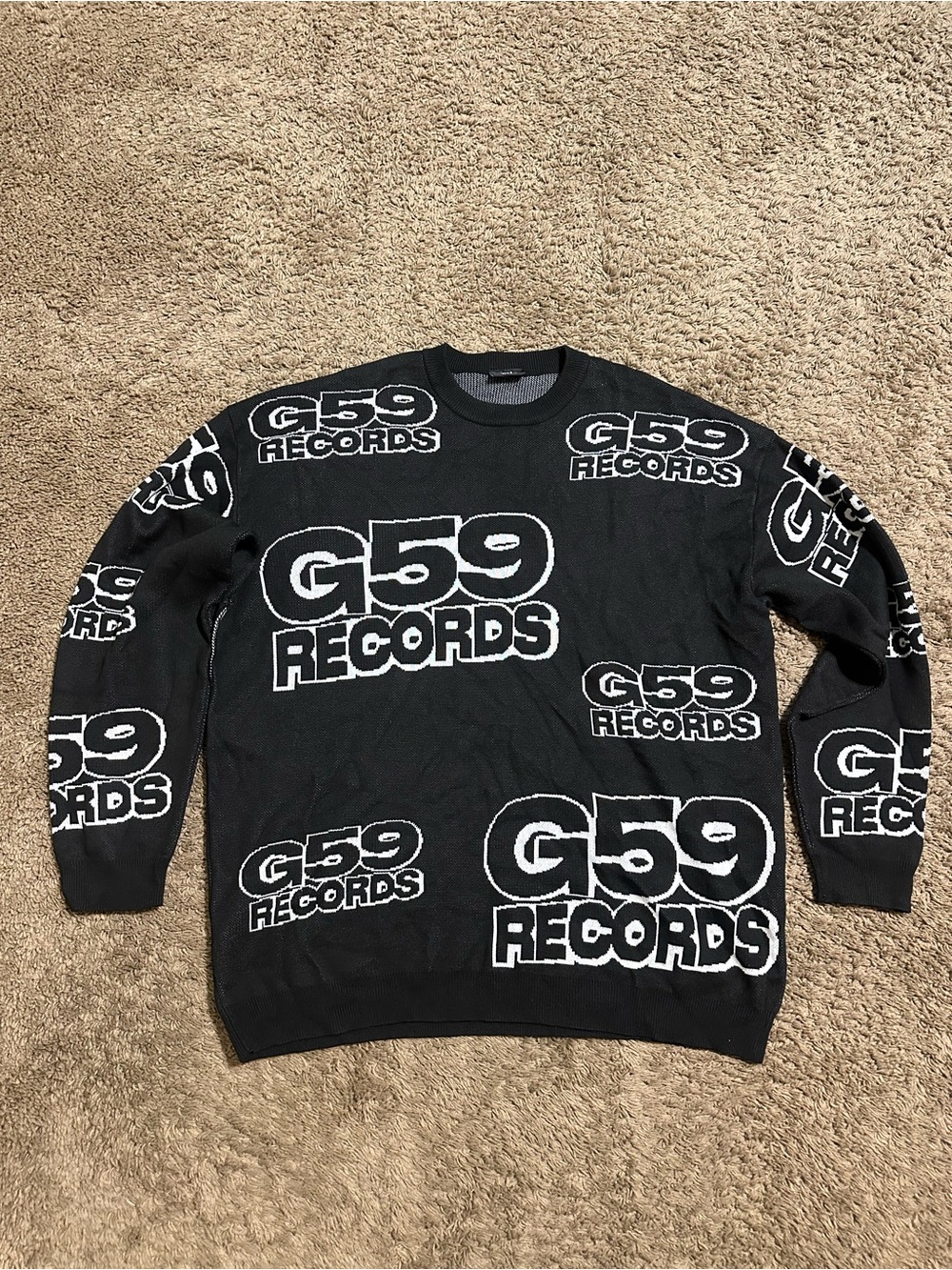 Vintage G59 Records “triple black” sweater 00s size 2XL